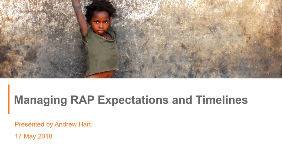 Managing RAP Expectations and Timelines